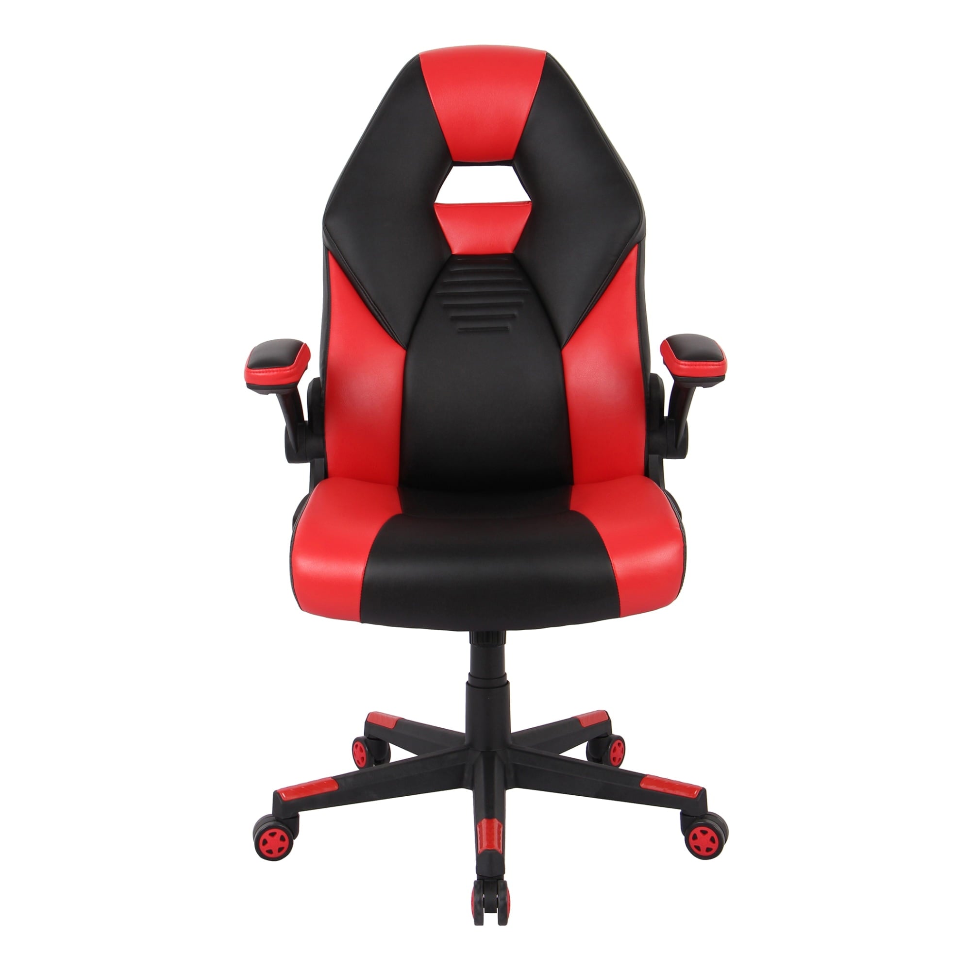 RS Gaming™ RGX Faux Leather High-Back Gaming Office Chair, Black/Red, BIFMA Compliant