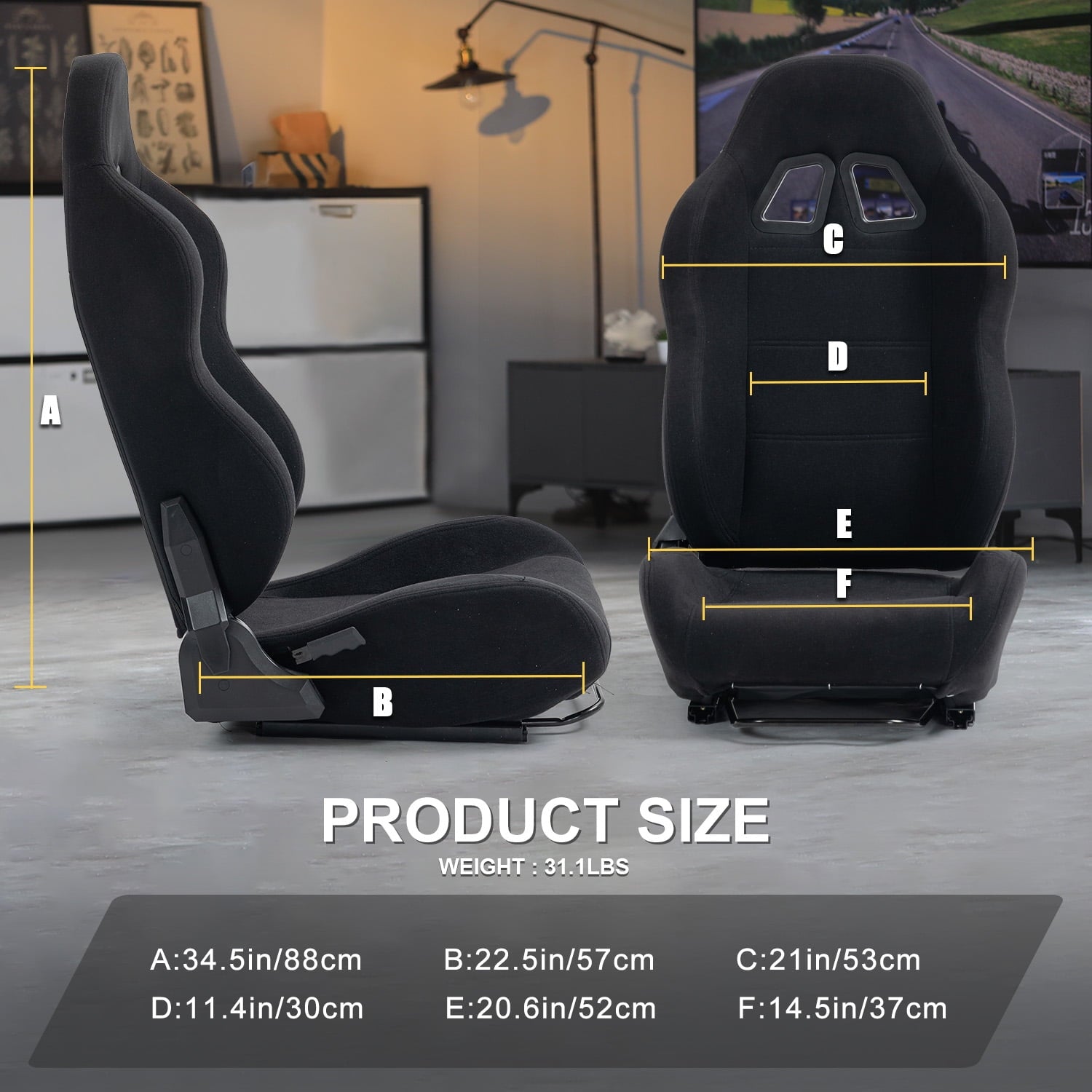Marada Racing Cockpit with Seat Foldable Compatible with Logitech G25 G27 G29 G920 Thrustmaster T80 T150