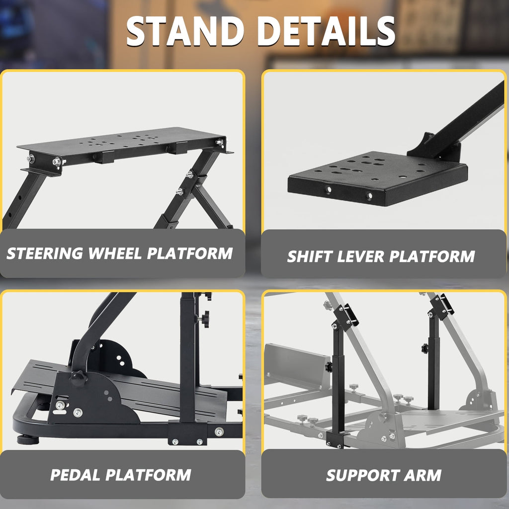 Marada Racing Cockpit with Seat Foldable Compatible with Logitech G25 G27 G29 G920 Thrustmaster T80 T150