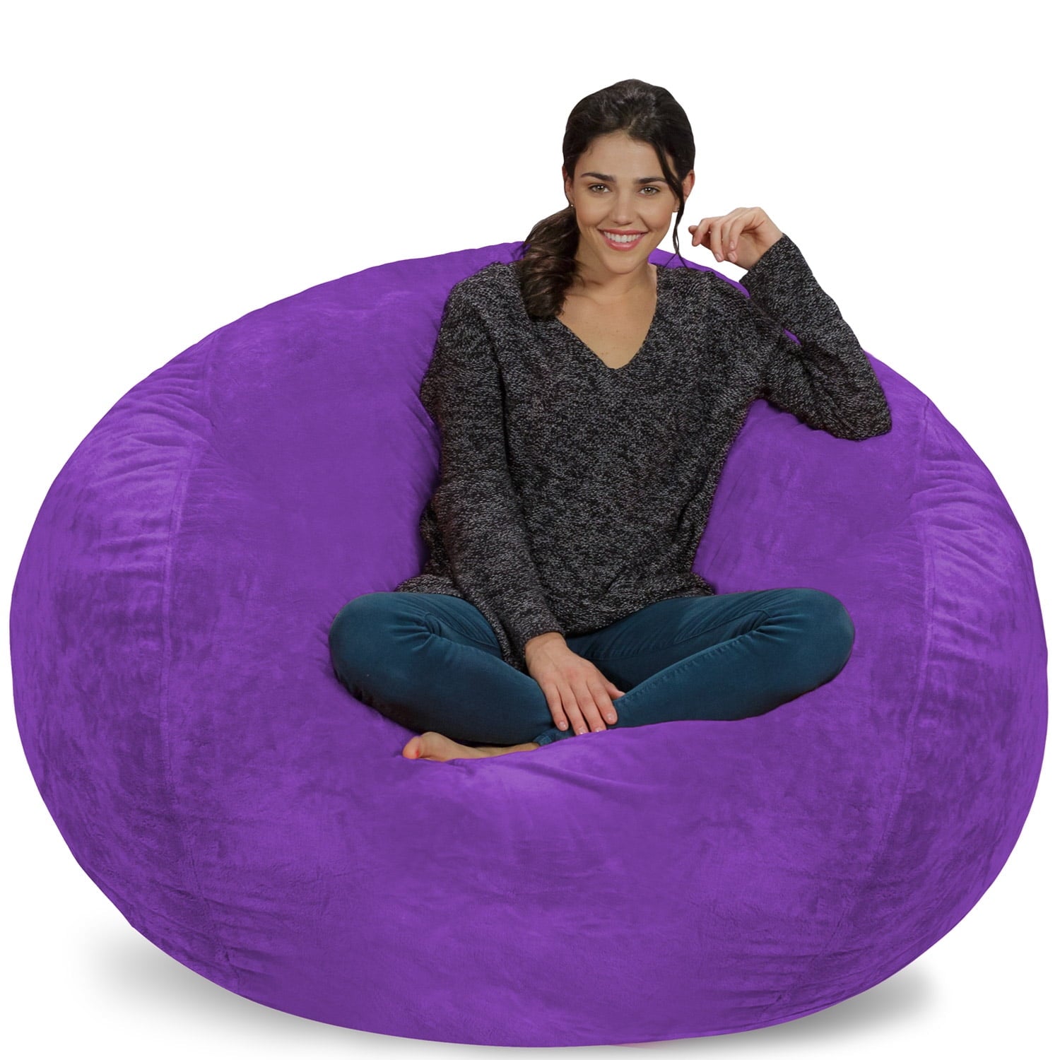 Chill Sack 5 ft Bean Bag Chair, Multiple Colors/Fabrics